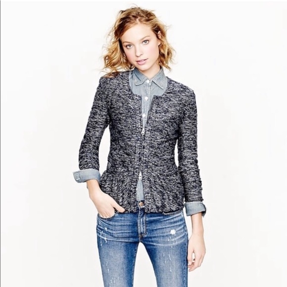 J Crew tweed peplum jacket